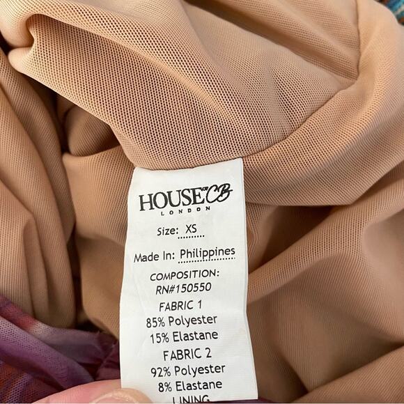 House of CB Ella Swirl Ruched Bodycon Club Cocktail Mini Dress size XS - Picture 8 of 10